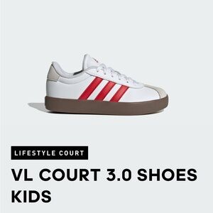 Adidas VL Court 3.0 White and Red Sneakers